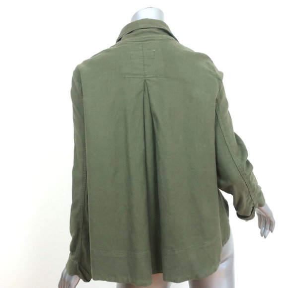 THE GREAT SWINGY ARMY JACKET GREEN COTTON-BLEND SIZE 0 - Picture 5 of 8